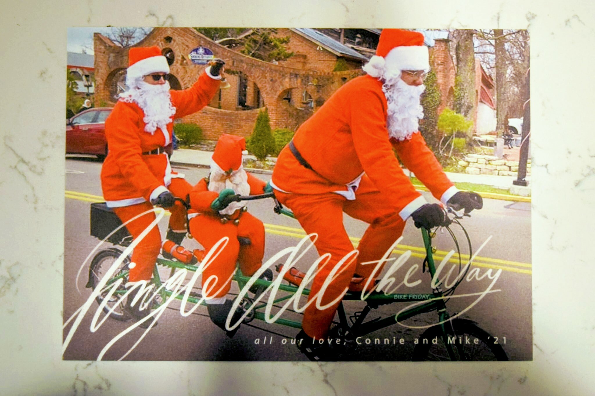 Mike and Connie Santa Biking