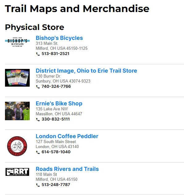 Trail Maps and Merchandise - Physical Stores